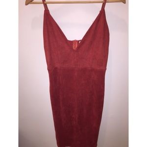 Burnt Orange Suede LF Dress
